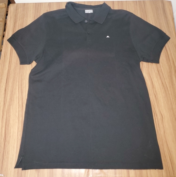 J. Lindeberg Golf Polo Shirt Mens Size XL Black Solid Macau JL - Picture 1 of 8
